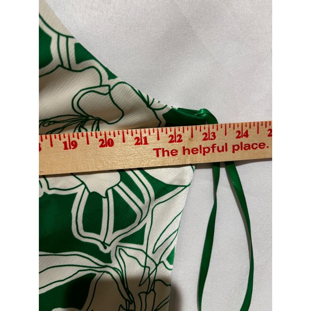 Bar III Womens Green Floral Midi slip dress sz XL Wedding Work Travel City Chic - Picture 5 of 9